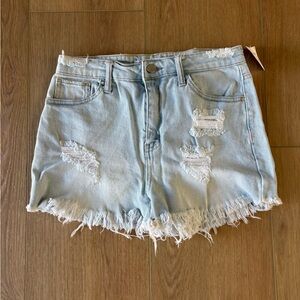 Tinseltown Light Wash Distressed Jean Shorts